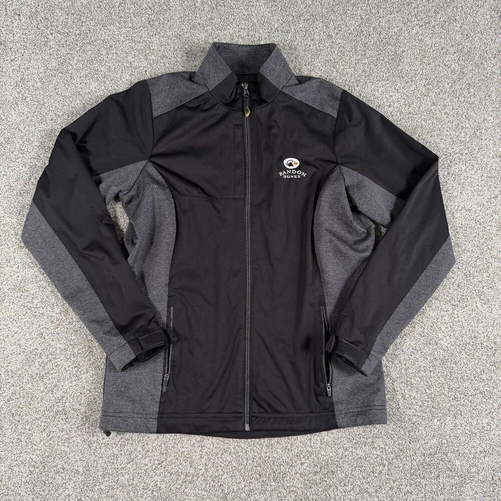 Bandon Dunes Antigua Revolve Golf Jacket Womens Full Zip Black Size Medium